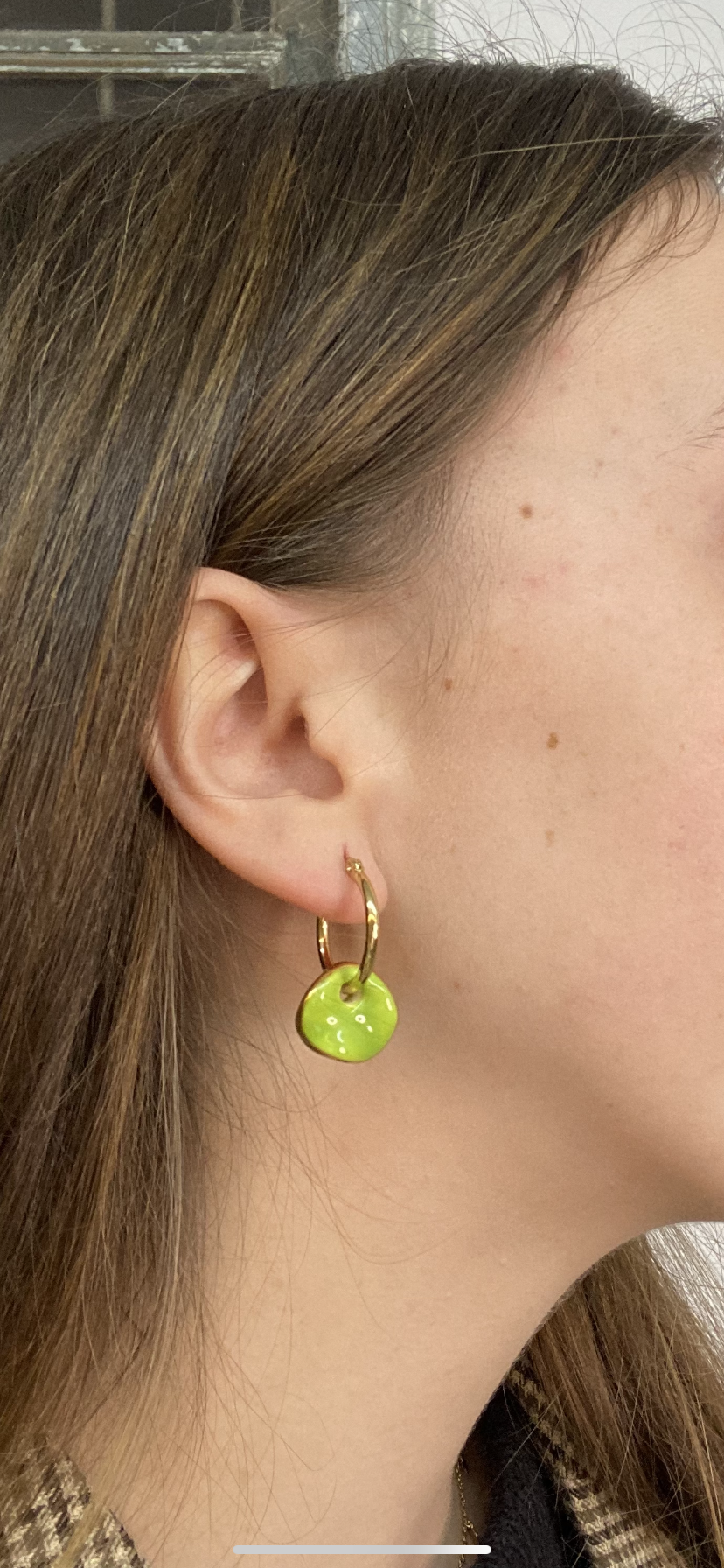 Pendientes argollas cerámica