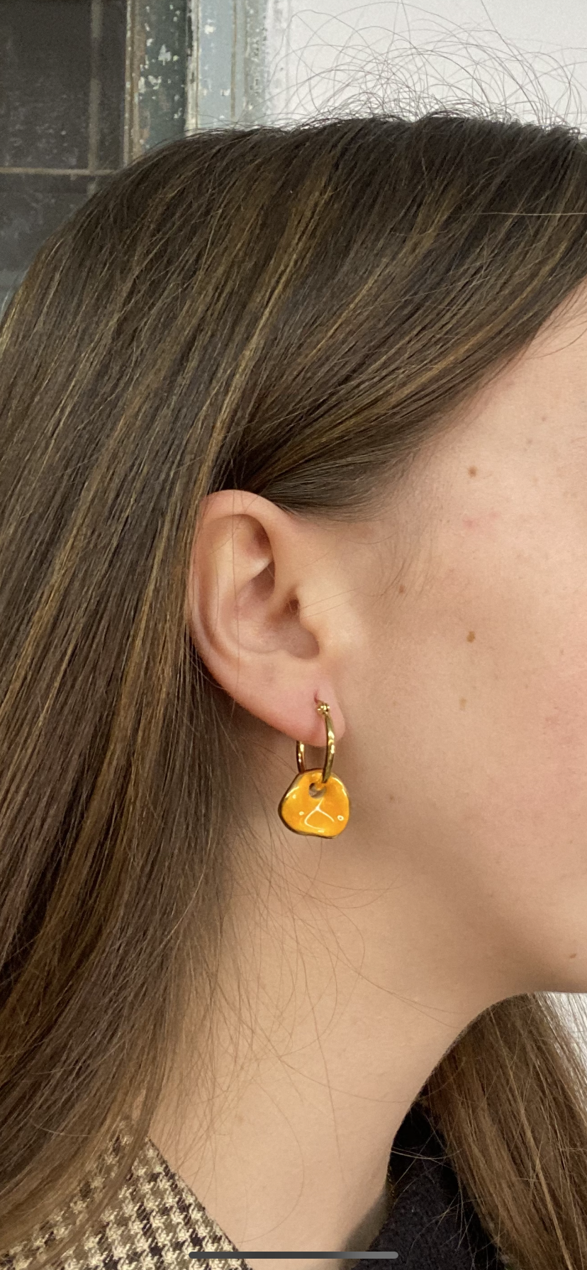 Pendientes argollas cerámica