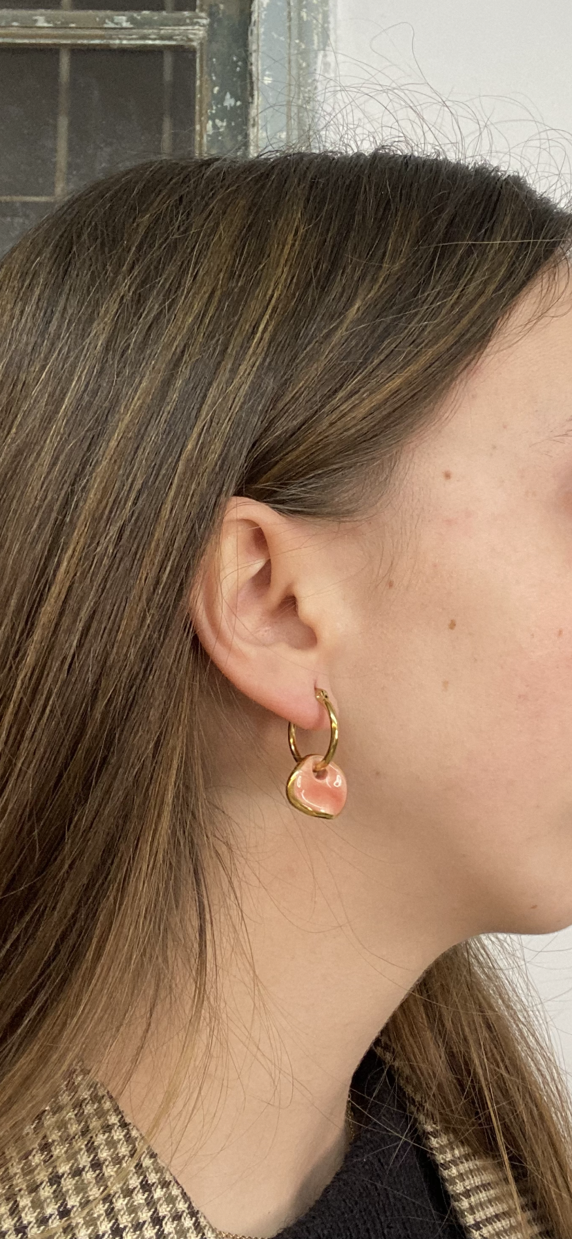 Pendientes argollas cerámica
