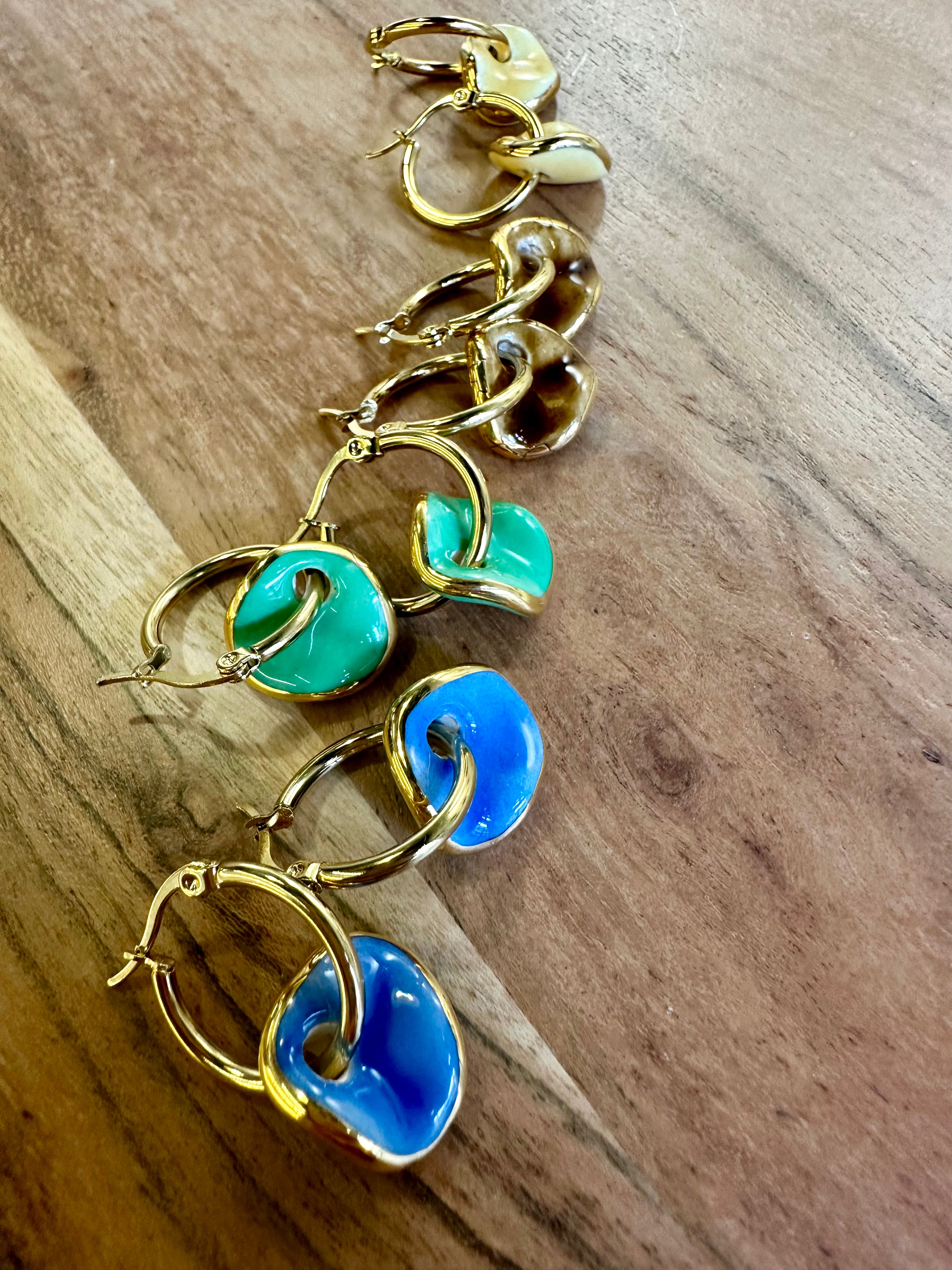 Pendientes argollas cerámica