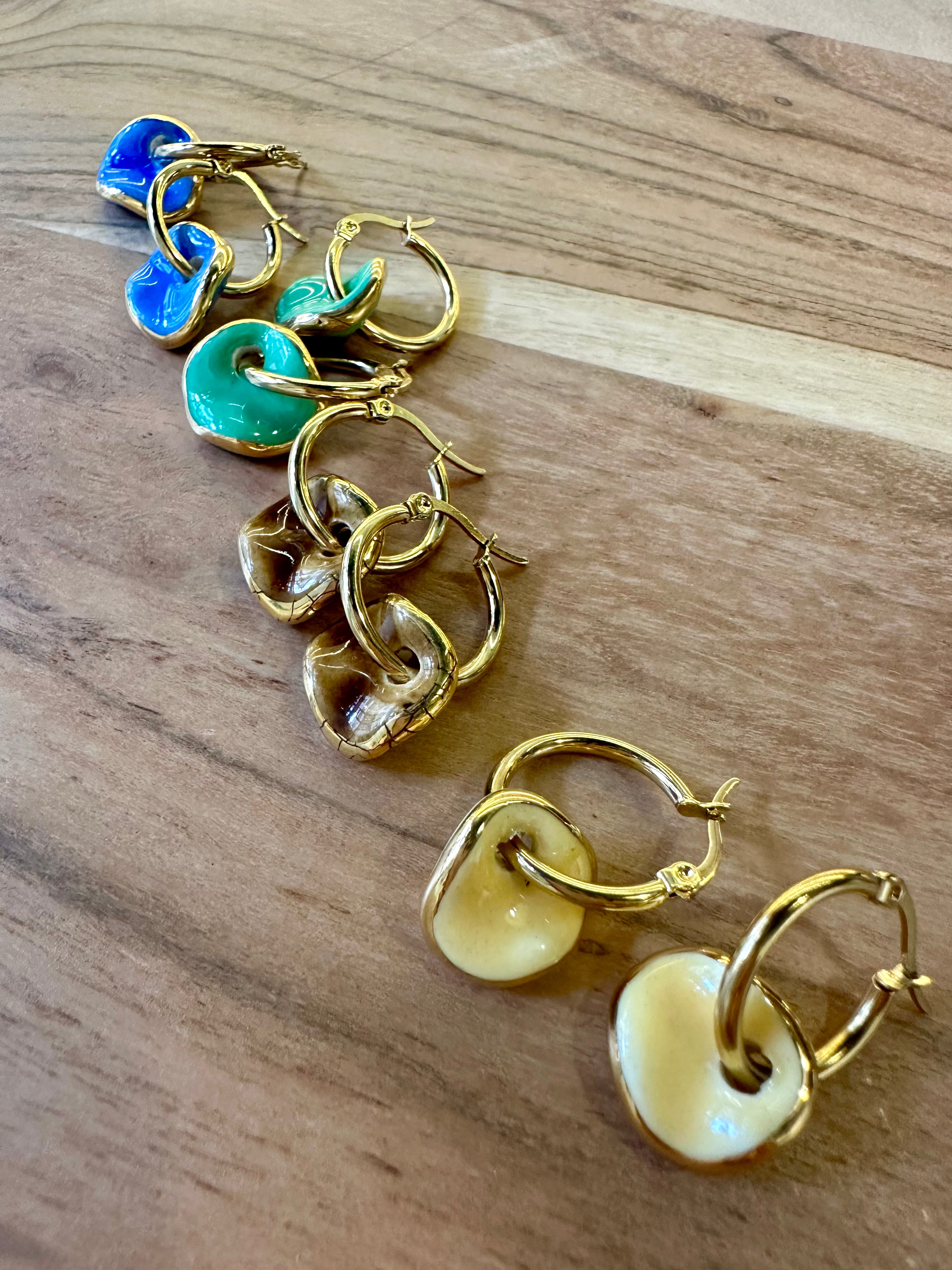 Pendientes argollas cerámica