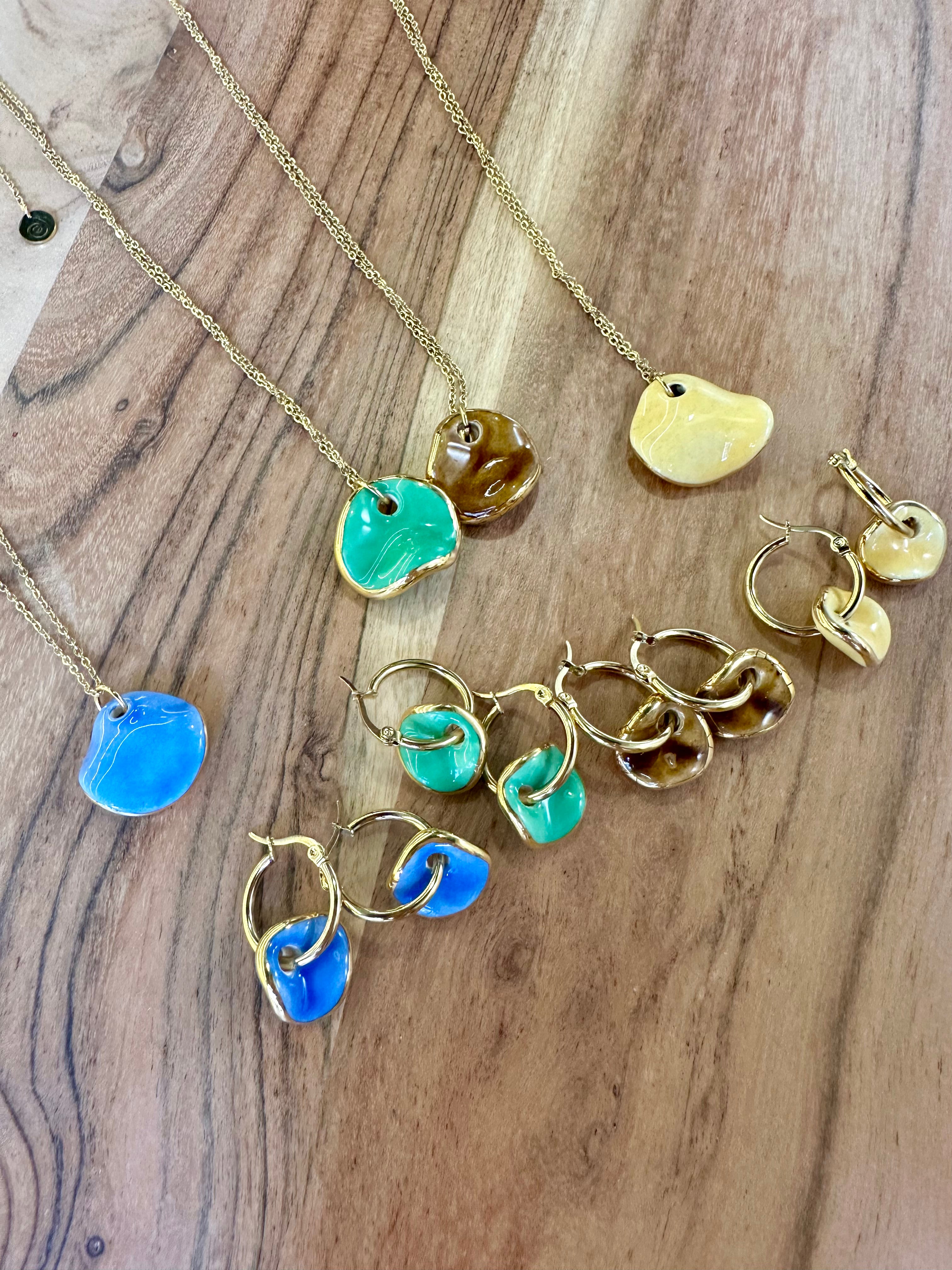 Pendientes argollas cerámica