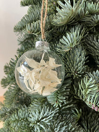 Pack 4 boules de Noël avec fleurs